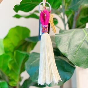 Maya Bay Tasseled Bag Charm Keychain Orchid Pink